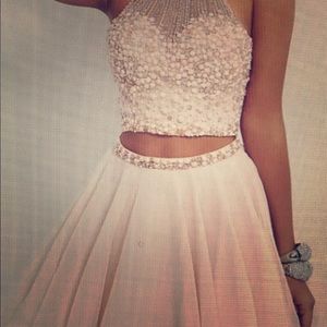 High neck two piece short dress by BLUSH SIZE 2